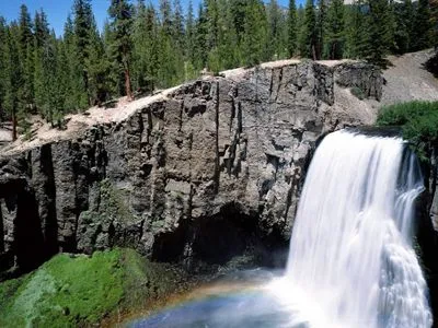 Waterfalls White Water Bottle With Carabiner