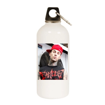 Travis Barker White Water Bottle With Carabiner