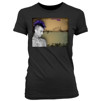 Travis Barker Women's Junior Cut Crewneck T-Shirt