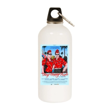 Shiny Happy People (2019) White Water Bottle With Carabiner