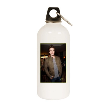 Grey Damon White Water Bottle With Carabiner