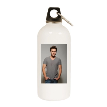 Grey Damon White Water Bottle With Carabiner