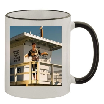 Grey Damon 11oz Colored Rim & Handle Mug