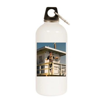 Grey Damon White Water Bottle With Carabiner