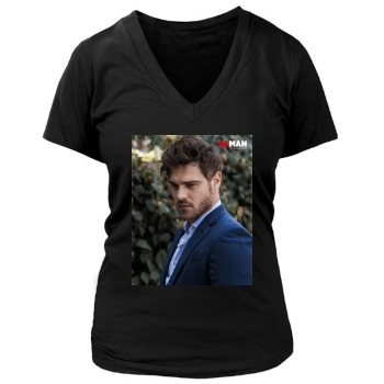 Grey Damon Women's Deep V-Neck TShirt