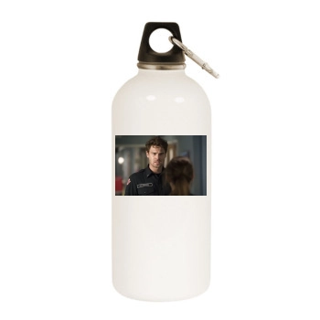 Grey Damon White Water Bottle With Carabiner