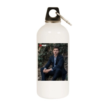 Grey Damon White Water Bottle With Carabiner