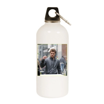 Grey Damon White Water Bottle With Carabiner