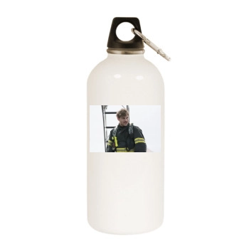 Grey Damon White Water Bottle With Carabiner