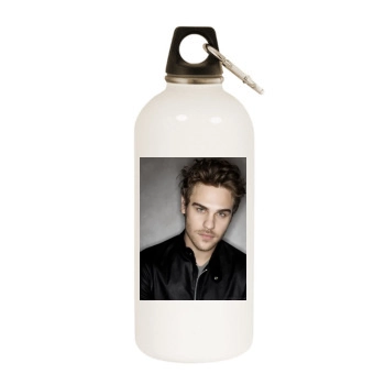 Grey Damon White Water Bottle With Carabiner