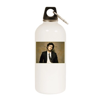 Adam Brody White Water Bottle With Carabiner