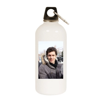 Adam Brody White Water Bottle With Carabiner