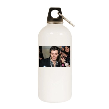 Adam Brody White Water Bottle With Carabiner