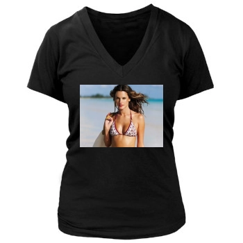 Alessandra Ambrosio Women's Deep V-Neck TShirt