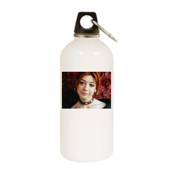 Alyson Hannigan White Water Bottle With Carabiner