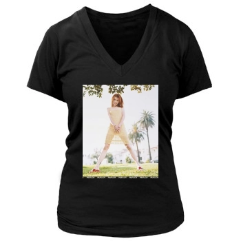 Alyson Hannigan Women's Deep V-Neck TShirt