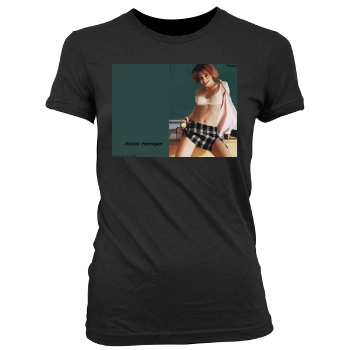 Alyson Hannigan Women's Junior Cut Crewneck T-Shirt