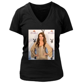 Alyssa Milano Women's Deep V-Neck TShirt