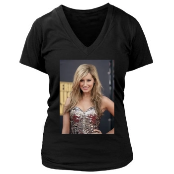 Ashley Tisdale Women's Deep V-Neck TShirt