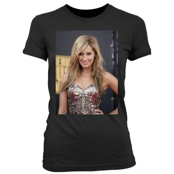 Ashley Tisdale Women's Junior Cut Crewneck T-Shirt