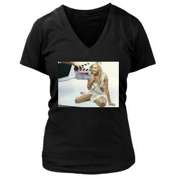 Ashley Tisdale Women's Deep V-Neck TShirt