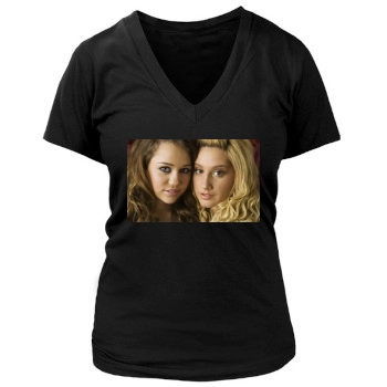 Ashley Tisdale Women's Deep V-Neck TShirt