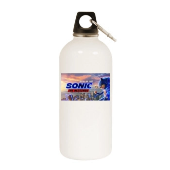 Sonic the Hedgehog (2020) White Water Bottle With Carabiner