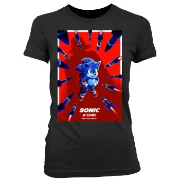 Sonic the Hedgehog (2020) Women's Junior Cut Crewneck T-Shirt