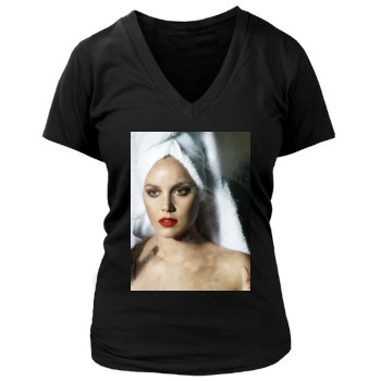 Abbie Cornish Women's Deep V-Neck TShirt