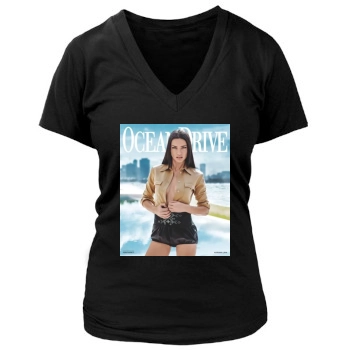 Adriana Lima Women's Deep V-Neck TShirt