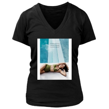 Adriana Lima Women's Deep V-Neck TShirt