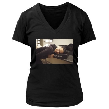 Adriana Lima Women's Deep V-Neck TShirt