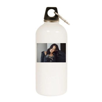 Adriana Lima White Water Bottle With Carabiner