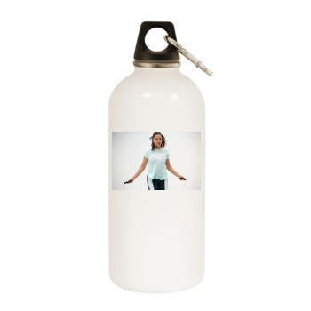 Adriana Lima White Water Bottle With Carabiner