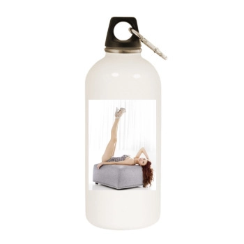 Adriana Lima White Water Bottle With Carabiner