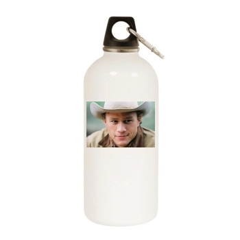 Heath Ledger White Water Bottle With Carabiner