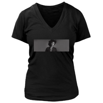 Alicia Keys Women's Deep V-Neck TShirt