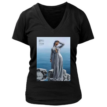 Alicia Keys Women's Deep V-Neck TShirt