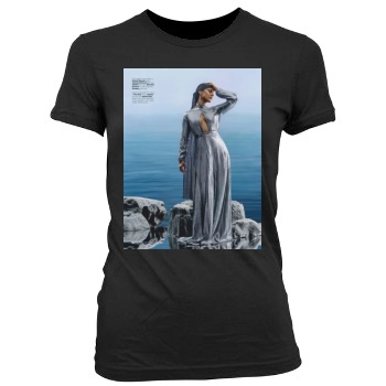 Alicia Keys Women's Junior Cut Crewneck T-Shirt