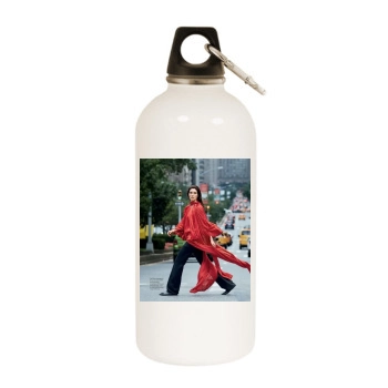 Hilary Rhoda White Water Bottle With Carabiner