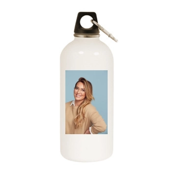 Hilary Duff White Water Bottle With Carabiner