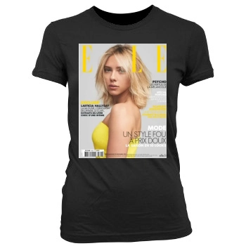 Scarlett Johansson Women's Junior Cut Crewneck T-Shirt