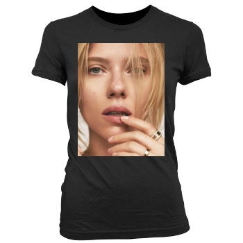 Scarlett Johansson Women's Junior Cut Crewneck T-Shirt