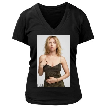 Scarlett Johansson Women's Deep V-Neck TShirt