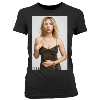 Scarlett Johansson Women's Junior Cut Crewneck T-Shirt