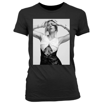 Scarlett Johansson Women's Junior Cut Crewneck T-Shirt