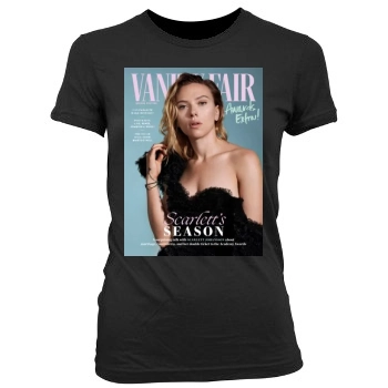 Scarlett Johansson Women's Junior Cut Crewneck T-Shirt