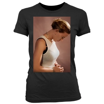 Scarlett Johansson Women's Junior Cut Crewneck T-Shirt