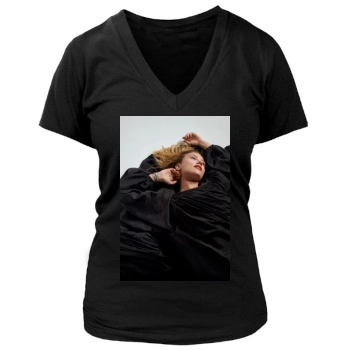 Scarlett Johansson Women's Deep V-Neck TShirt