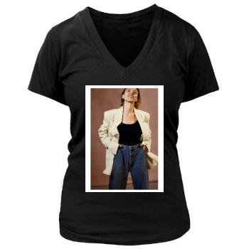 Scarlett Johansson Women's Deep V-Neck TShirt